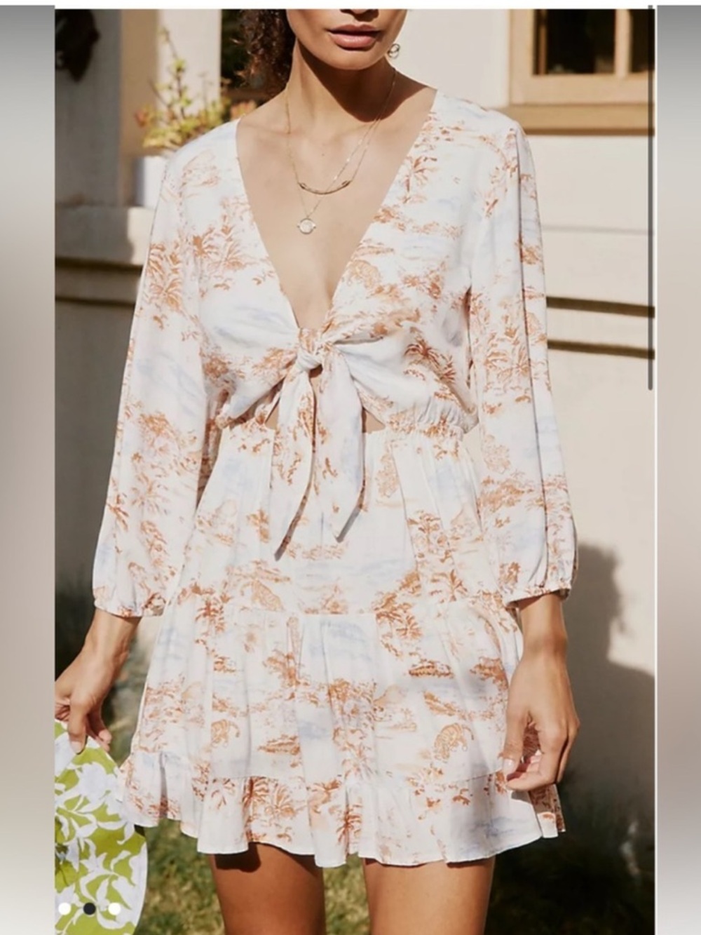 Anthropologie L*Space Stay Golden tie front Dress